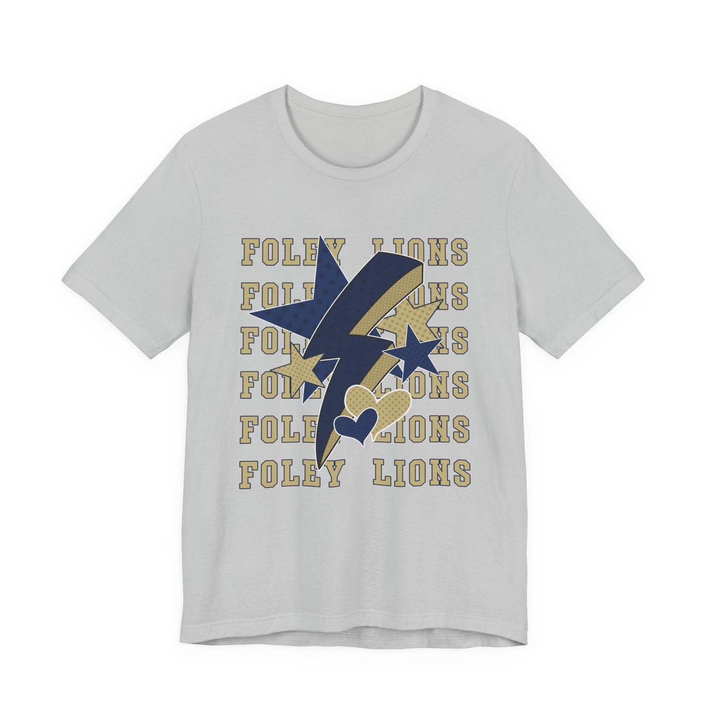 Foley Lions Hearts, Stars, Lightning Tee - Bella Canvas