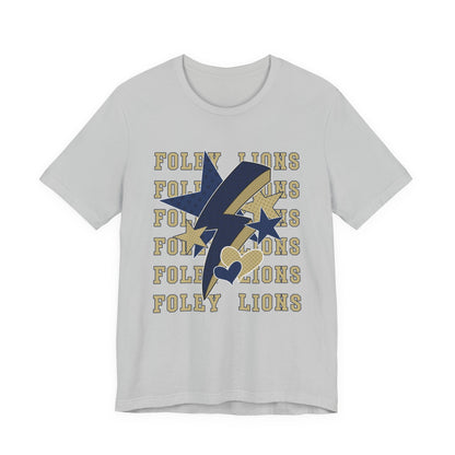Foley Lions Hearts, Stars, Lightning Tee - Bella Canvas