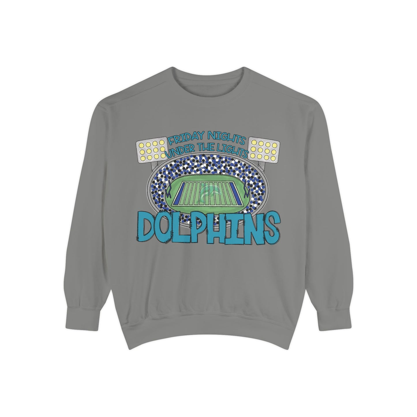 Adult Friday Night Lights Dolphins Sweatshirt - Comfort Colors
