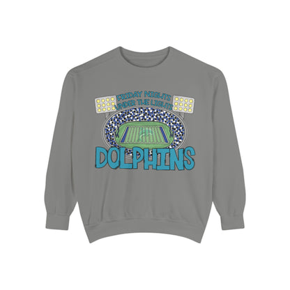 Adult Friday Night Lights Dolphins Sweatshirt - Comfort Colors