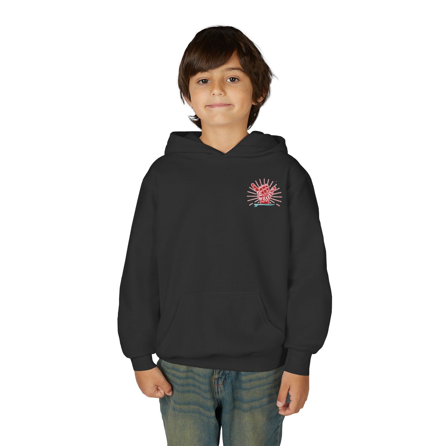 Youth Surfing Christmas Hoodie - Gildan