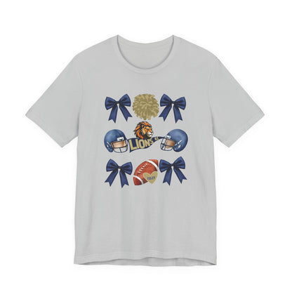 Lions Coquette Football Cheer Tee - Bella Canvas