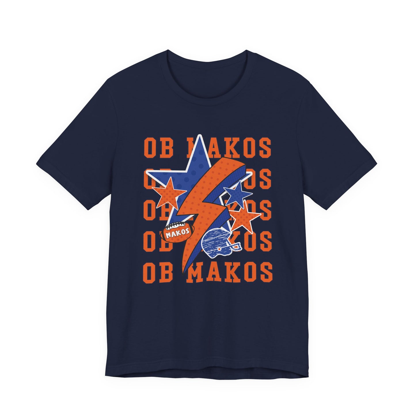 Adult Makos Lightning Football Tee - Bella Canvas