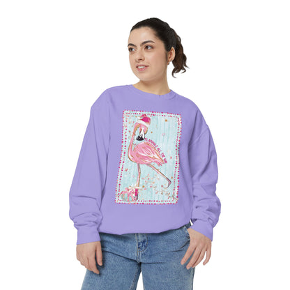 Flamingle All the Way Flamingo Sweatshirt - Comfort Colors
