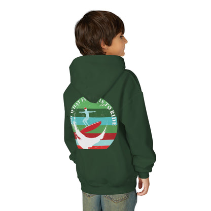 Youth Surfing Christmas Hoodie - Gildan