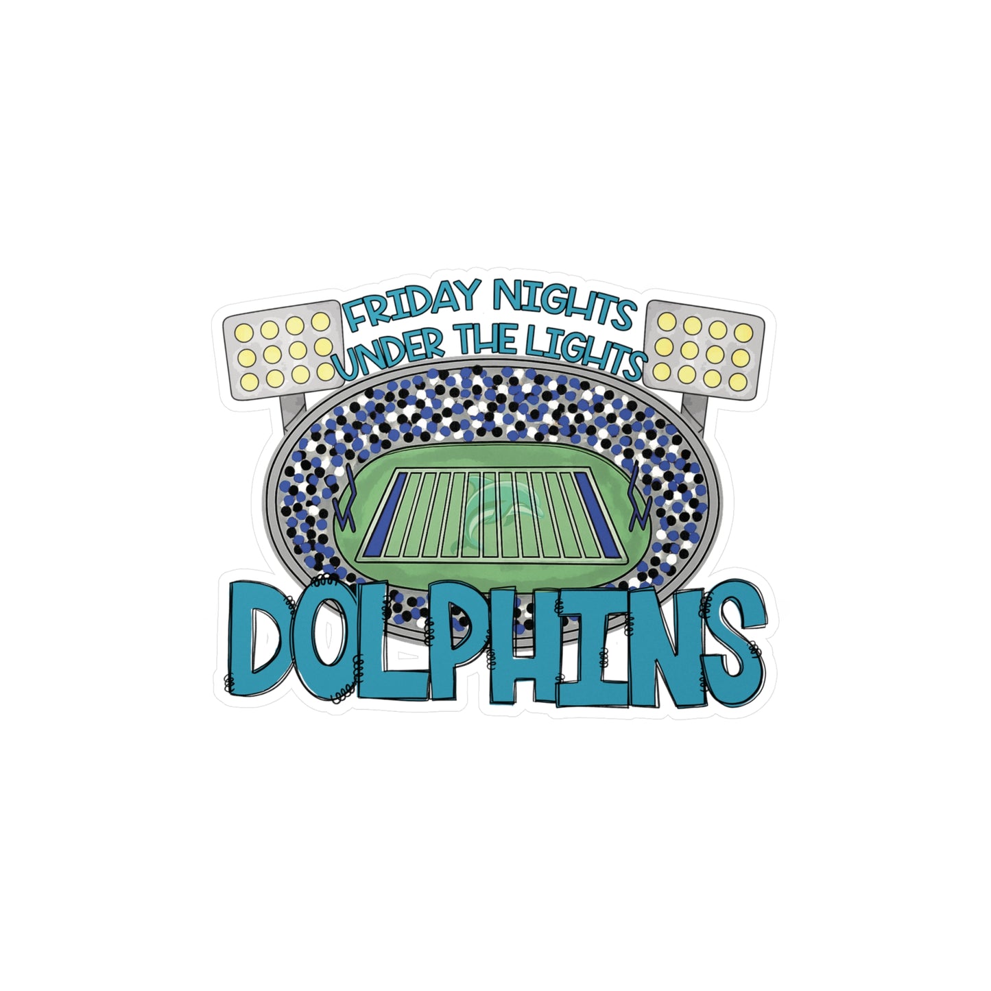 Dolphins Friday Night Lights Vinyl Decals,