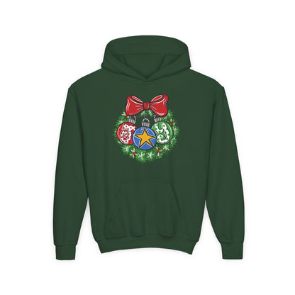 Joy Wreath Youth Hoodie - Gildan