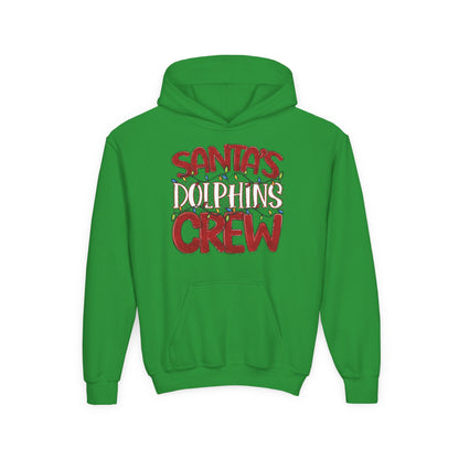 Santa's Dolphins Crew Youth Hoodie