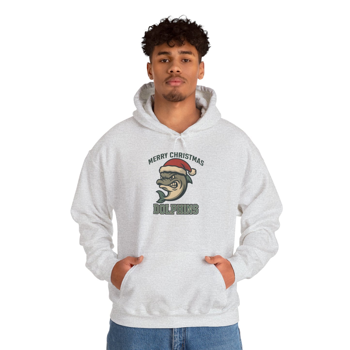 Merry Christmas Dolphin Hoodie - Gildan