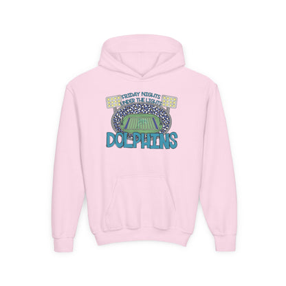 Dolphins Friday Night Lights Youth Hooded Sweatshirt - Gildan