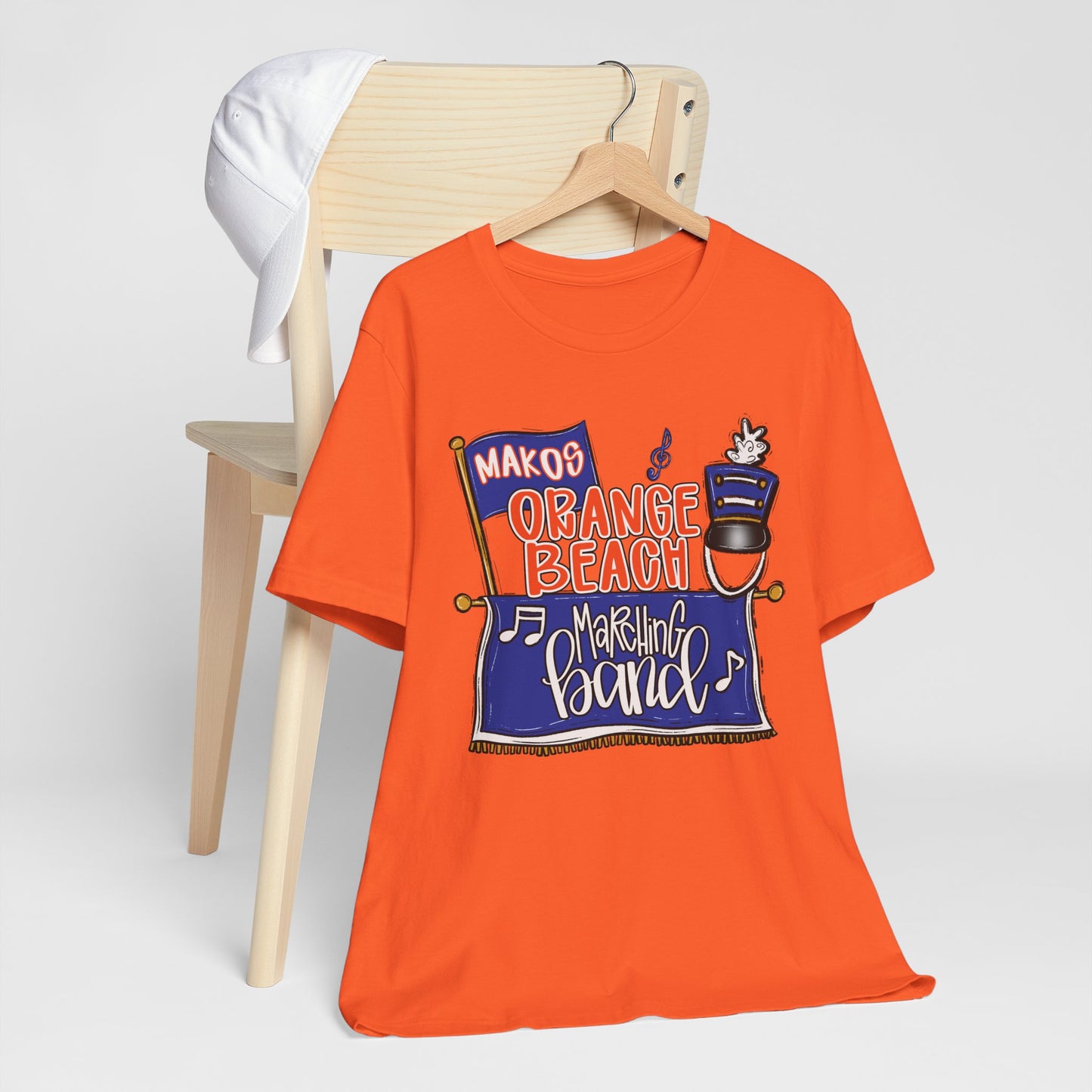 Adult Orange Beach Marching Band Tee - Bella Canvas