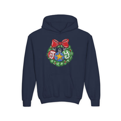 Joy Wreath Youth Hoodie - Gildan