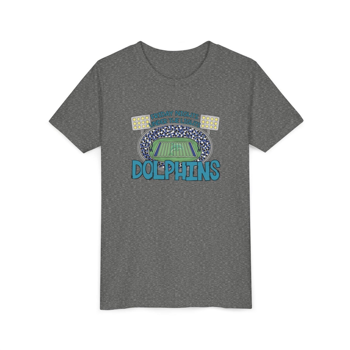 Dolphins Friday Nights Youth Tshirt - Bella Canvas