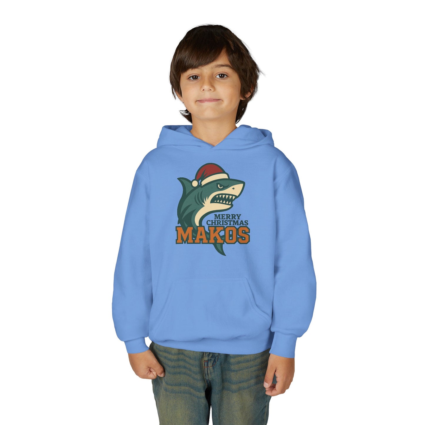 Youth Makos Christmas Hoodie — Merry Christmas Shark Holiday Sweatshirt