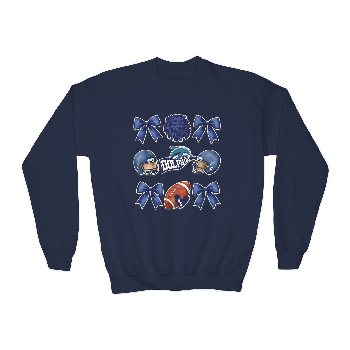 Coquette Bow Pennant Football Sweatshirt