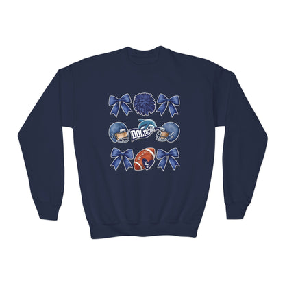 Coquette Bow Pennant Football Sweatshirt