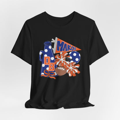 Adult Mega Makos Spirit Football Tee - Bella Canvas
