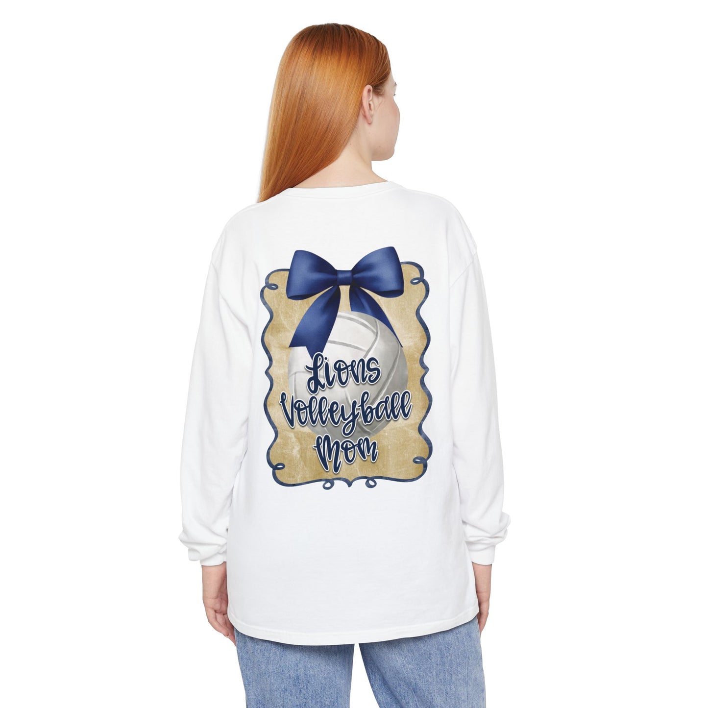 Foley Lions Volleyball Mom Long Sleeve T-Shirt- Comfort Colors