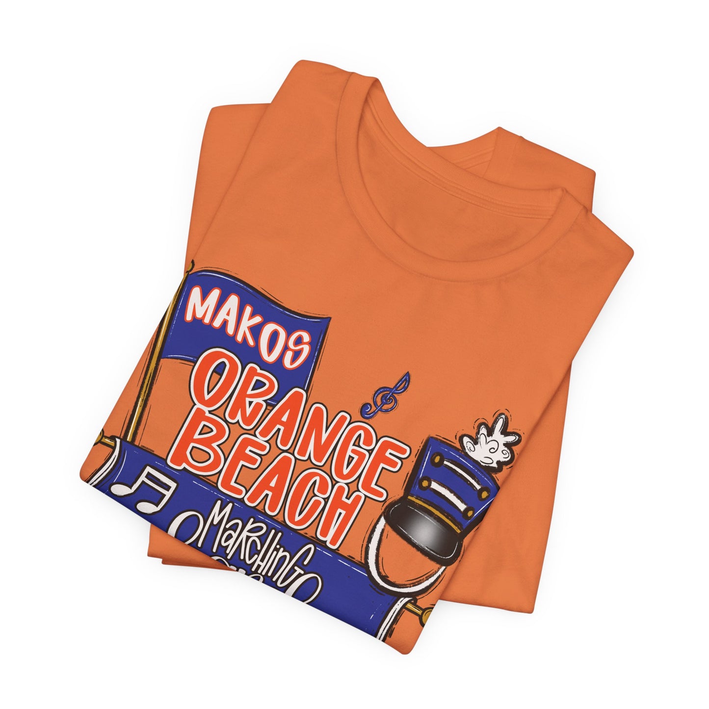 Adult Orange Beach Dad Band Tee - Bella Canvas