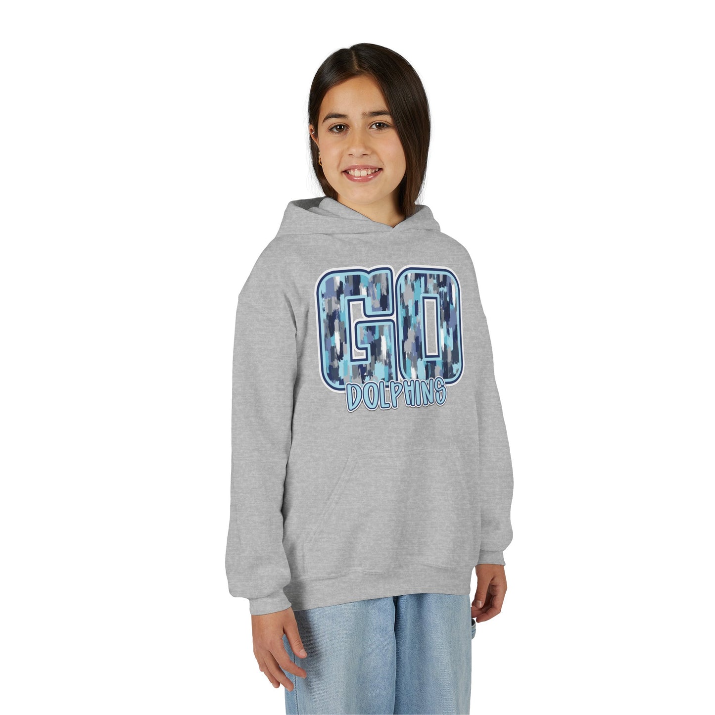 Youth GO Dolphins Hoodie - Gildan