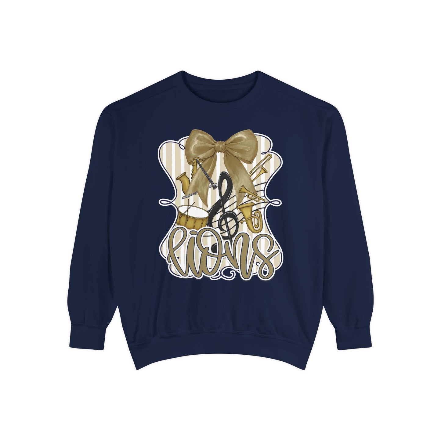 Adult Lions Coquette Band Sweatshirt - Comfort Colors