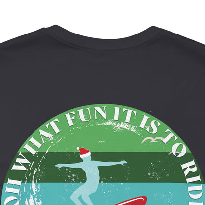Adult Christmas Surfing Tee - Bella Canvas
