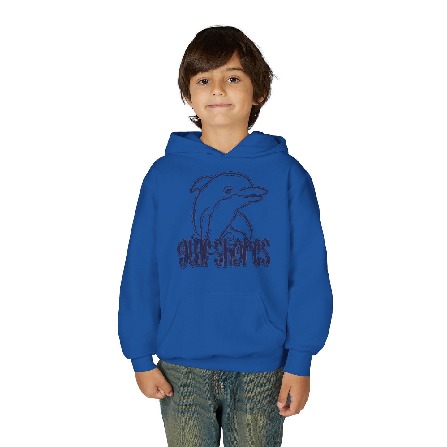 Youth Dolphins Sketch Hoodie - Gildan