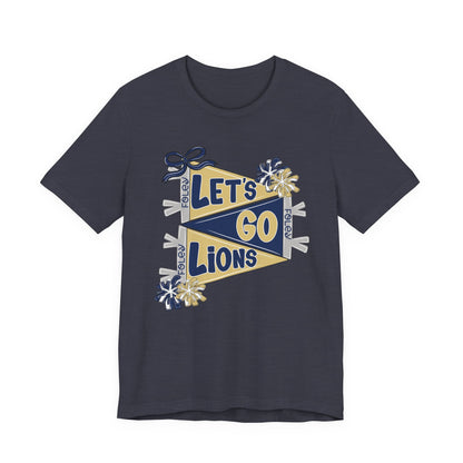Let's Go Lions Pennant Tee - Bella Canvas