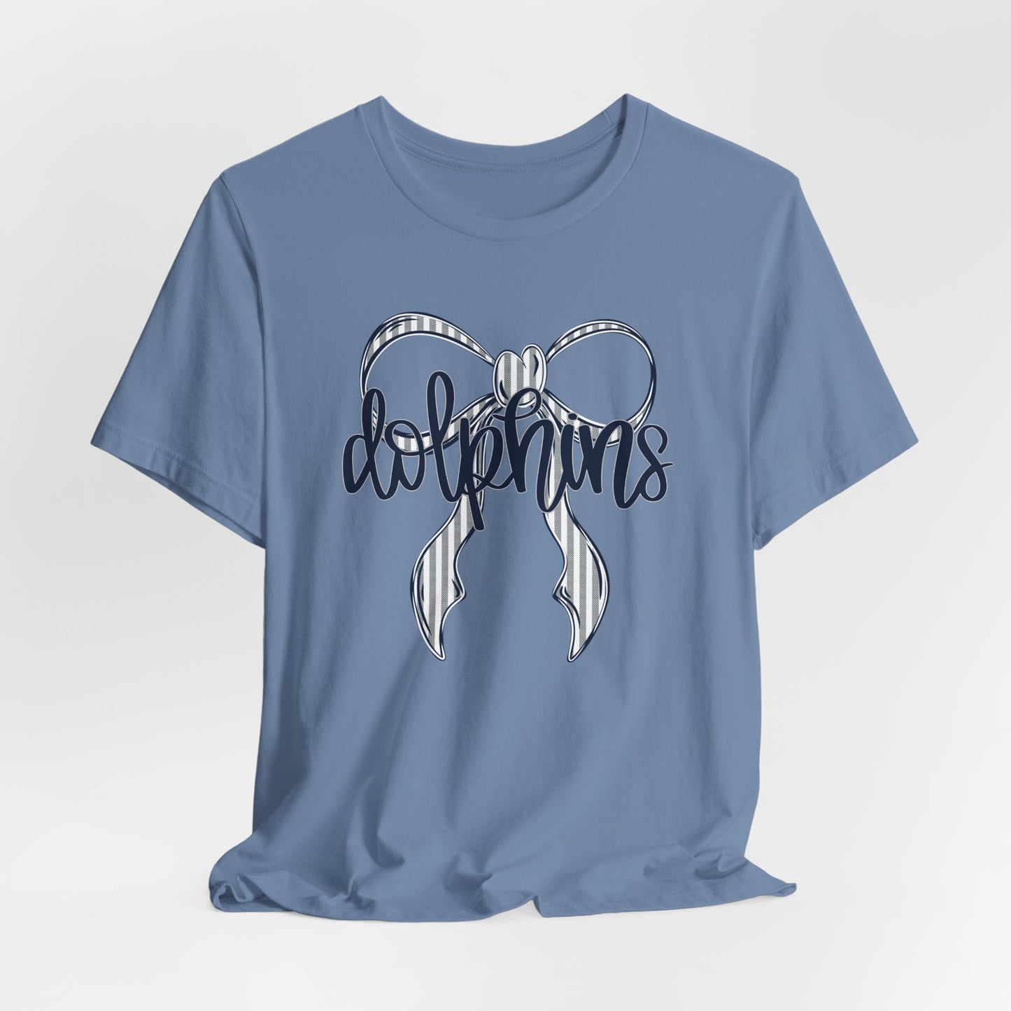 Preppy Dolphins Bow Bella Canvas