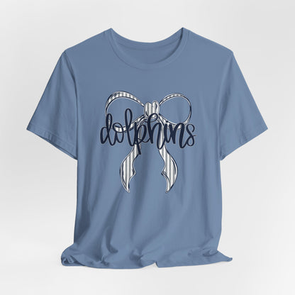 Preppy Dolphins Bow Bella Canvas