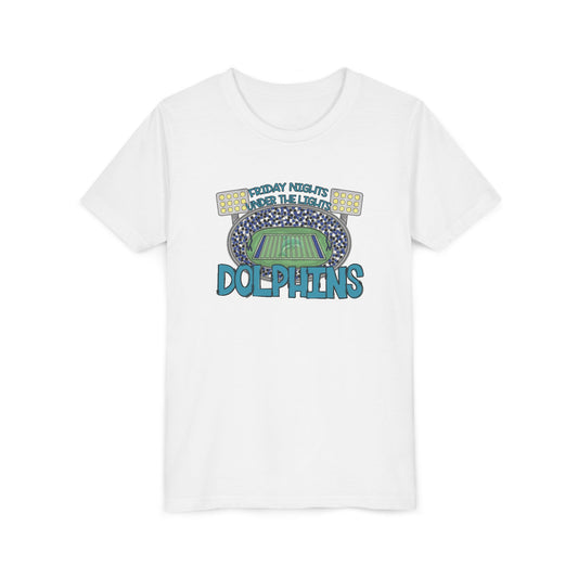 Dolphins Friday Nights Youth Tshirt - Bella Canvas