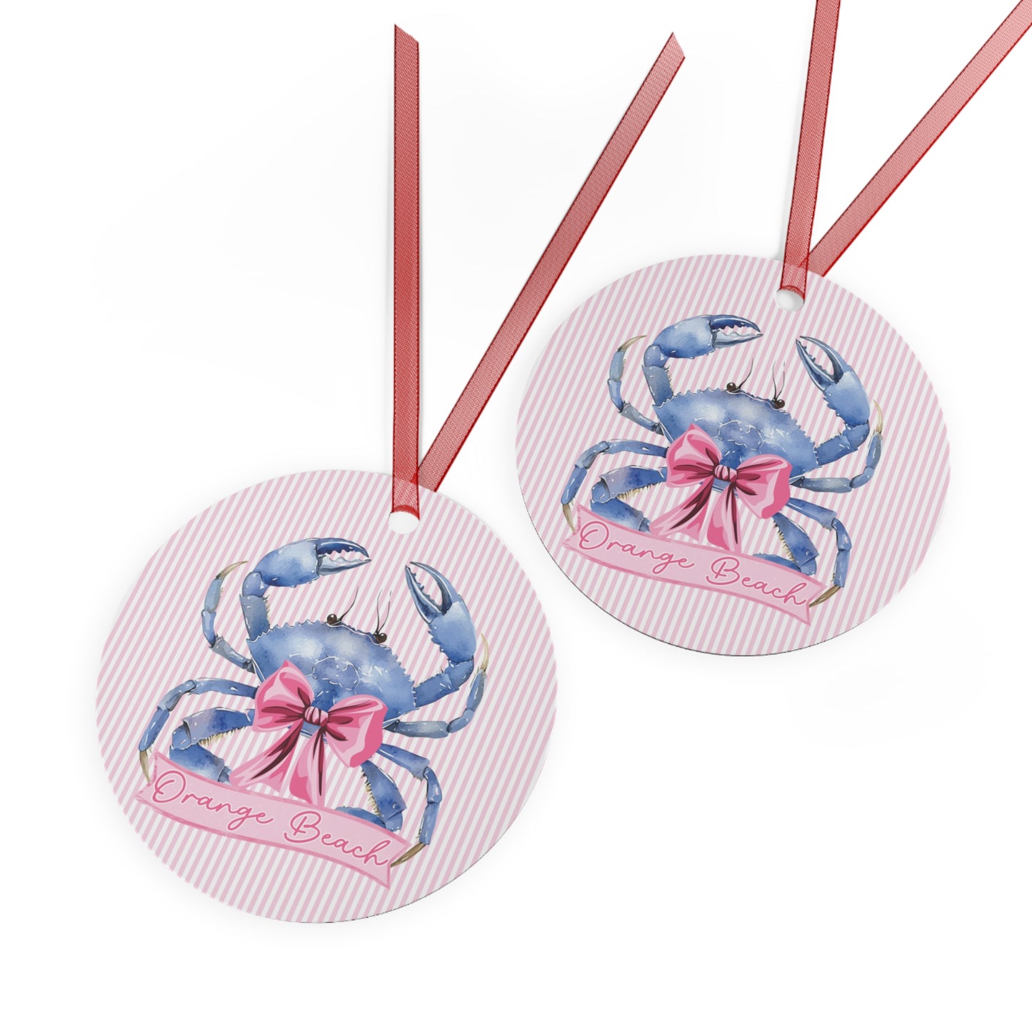 Orange Beach Coquette Crab Ornament