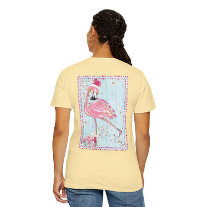 Flamingo Flamingle All the Way Christmas Tee - Comfort Colors