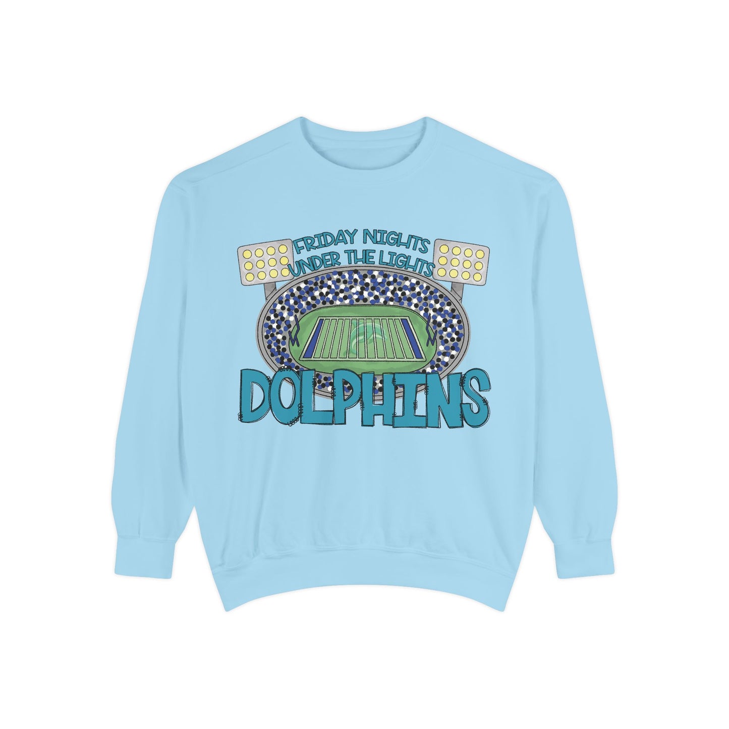 Adult Friday Night Lights Dolphins Sweatshirt - Comfort Colors
