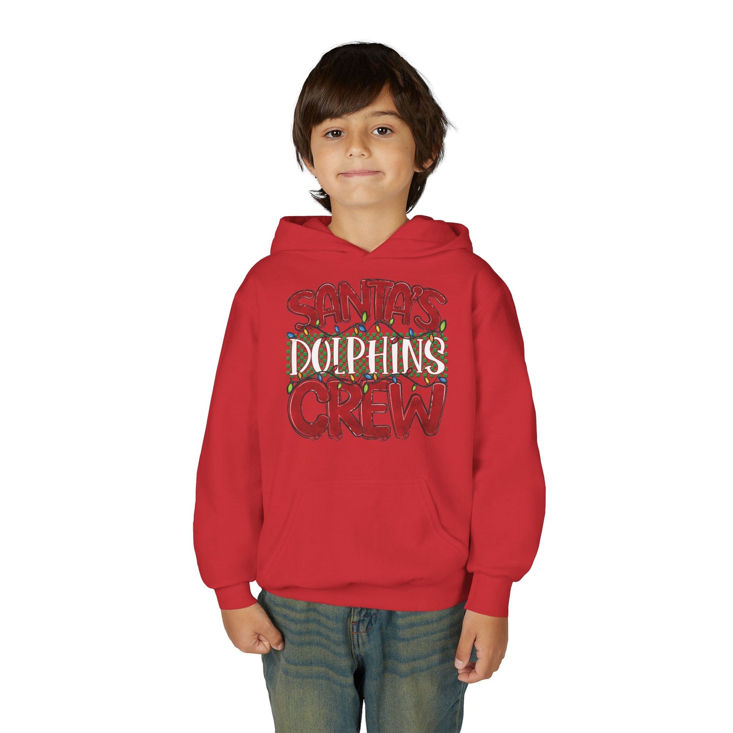 Santa's Dolphins Crew Youth Hoodie