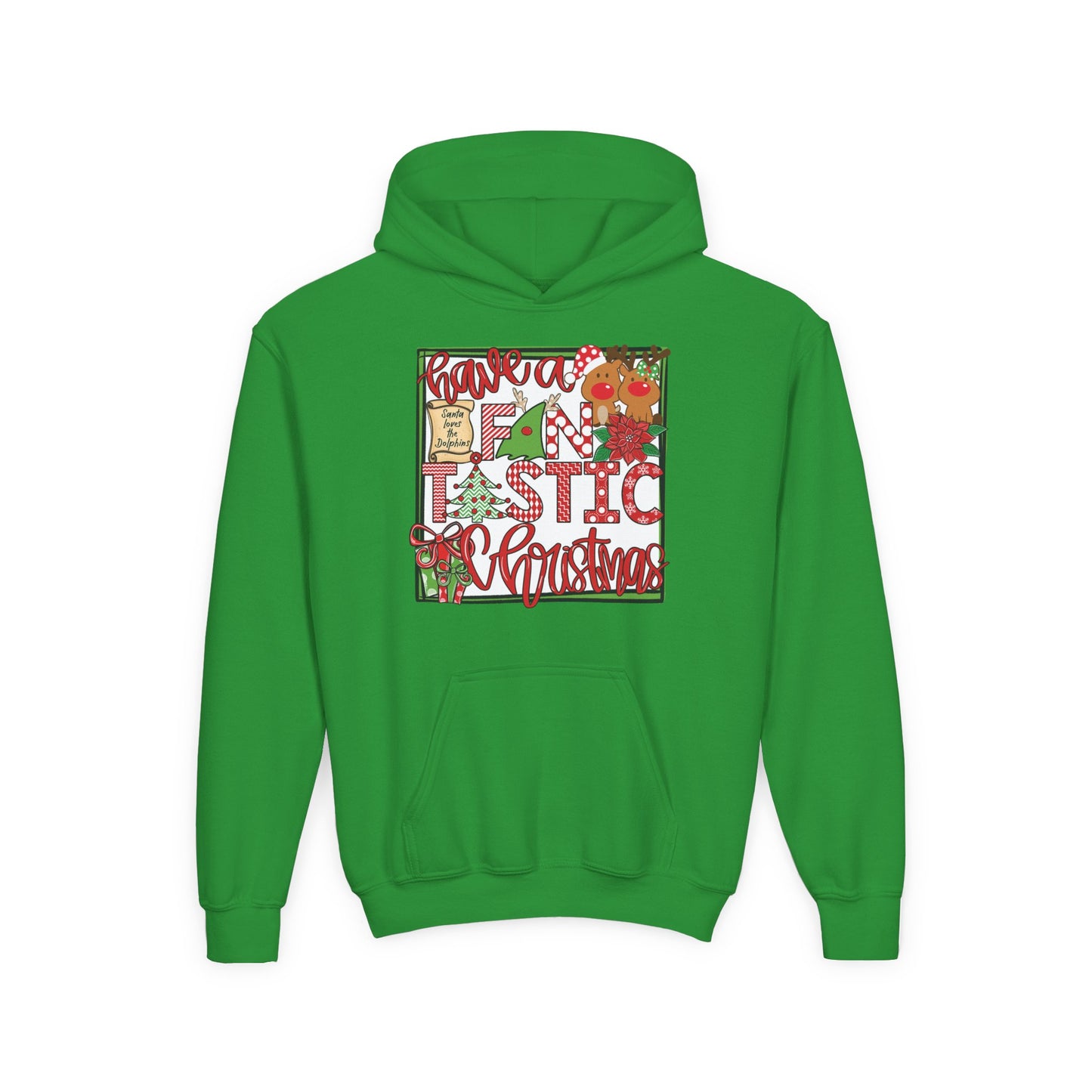 Dolphins Fintastic Christmas Hoodie - Gildan