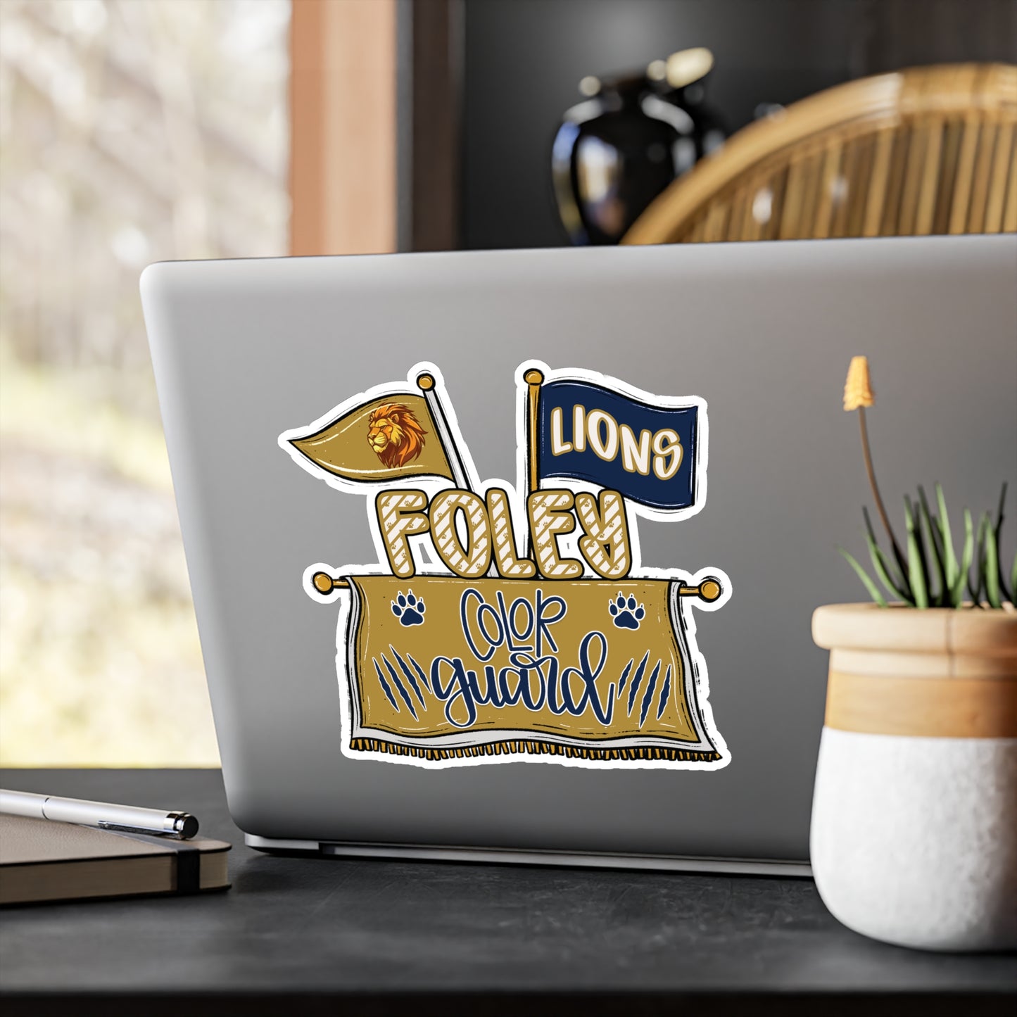 Foley Lions Color Guard Vinyl Decals