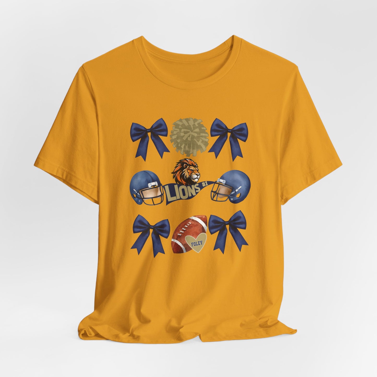 Lions Coquette Football Cheer Tee - Bella Canvas