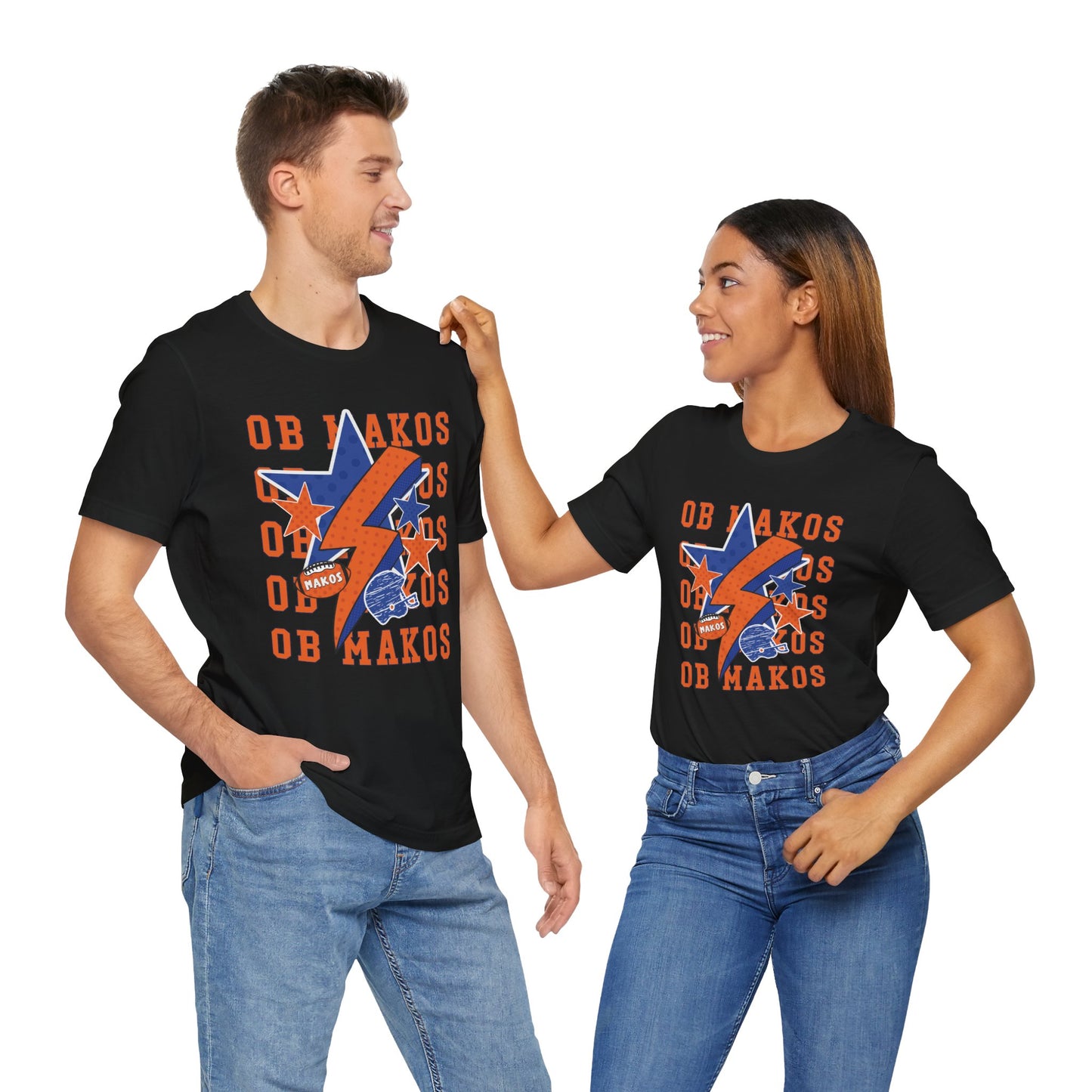 Adult Makos Lightning Football Tee - Bella Canvas