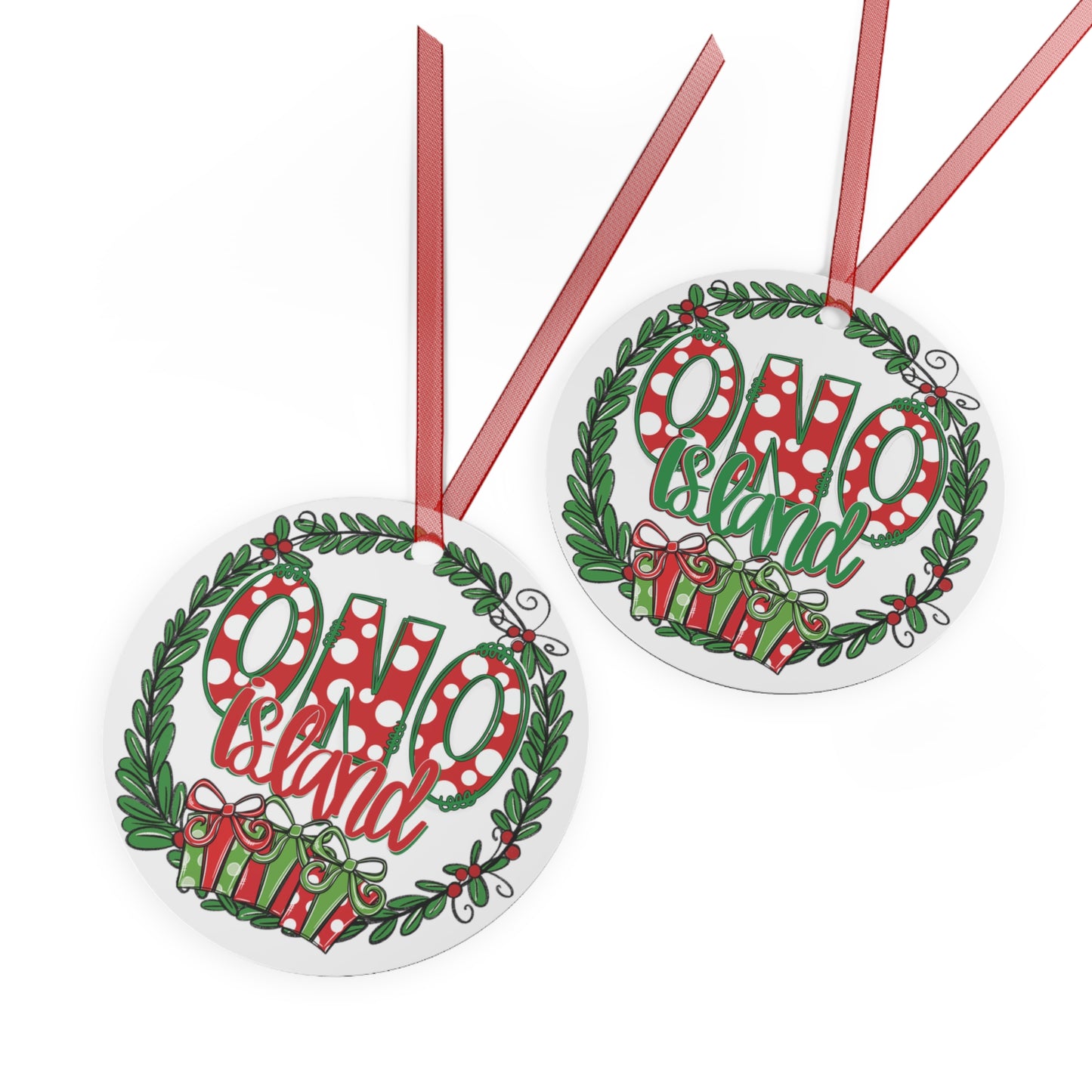 Ono Island Wreath Metal Ornament