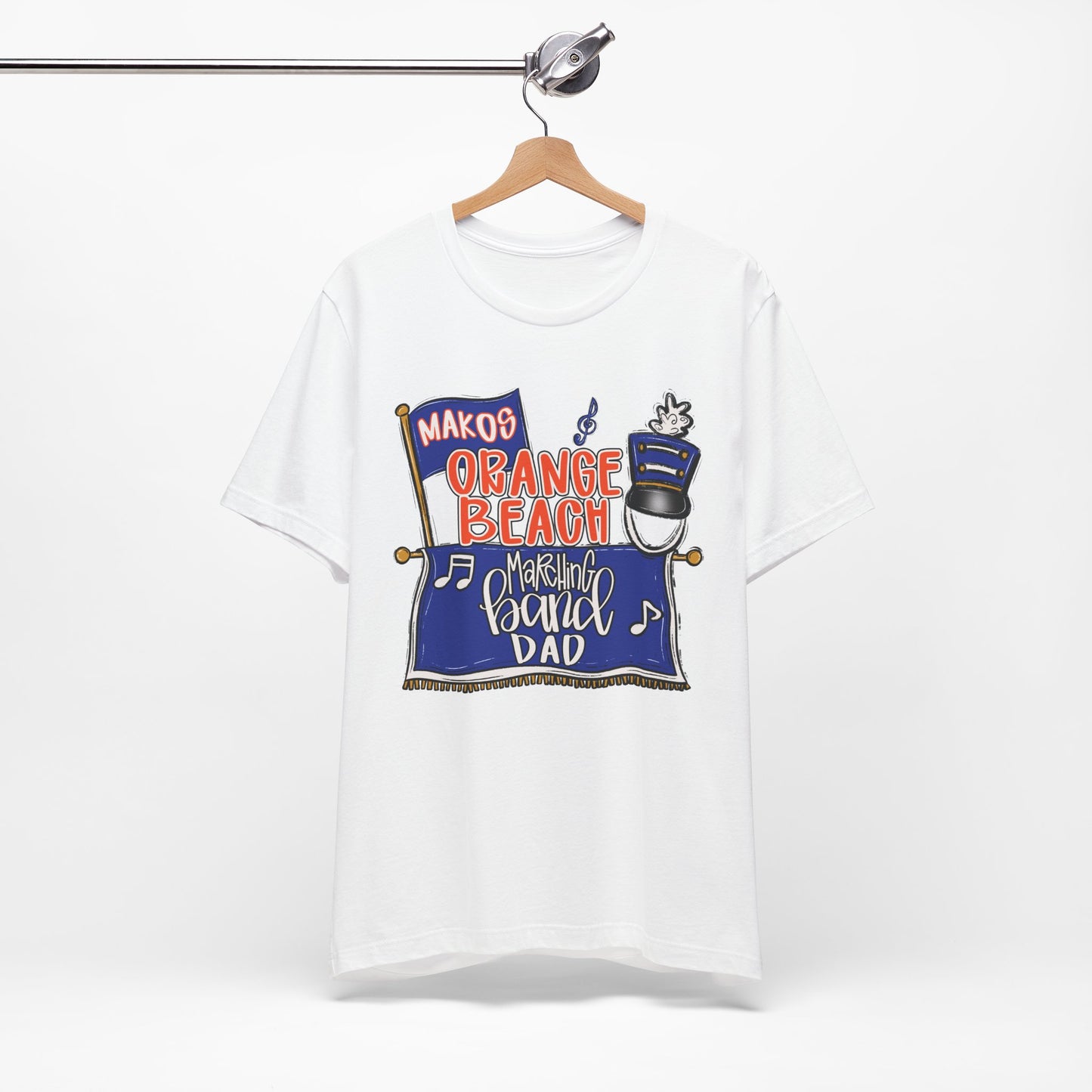 Adult Orange Beach Dad Band Tee - Bella Canvas