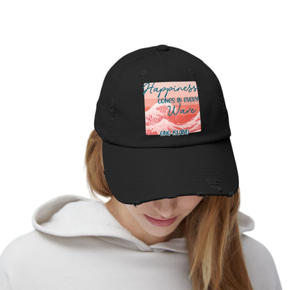 Happiness Comes in Every Wave Ono Distressed Cap