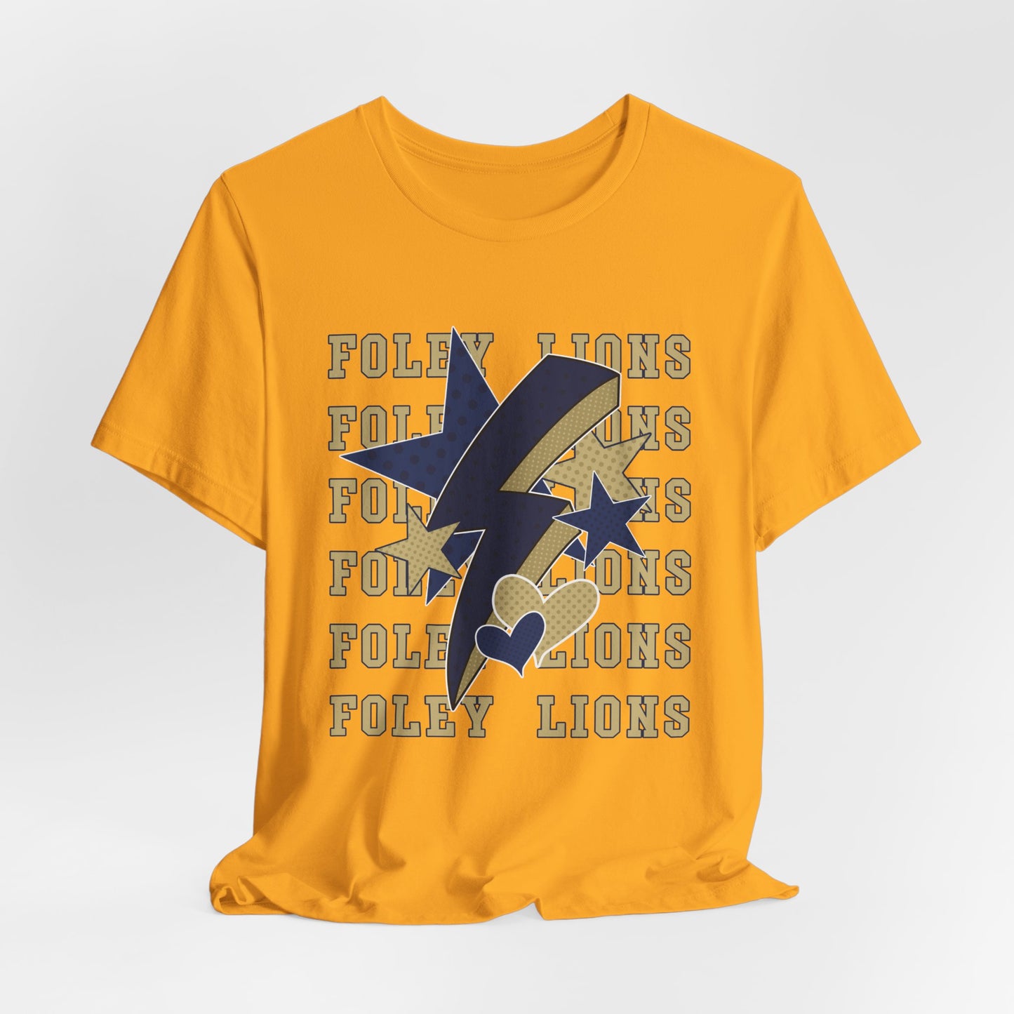 Foley Lions Hearts, Stars, Lightning Tee - Bella Canvas