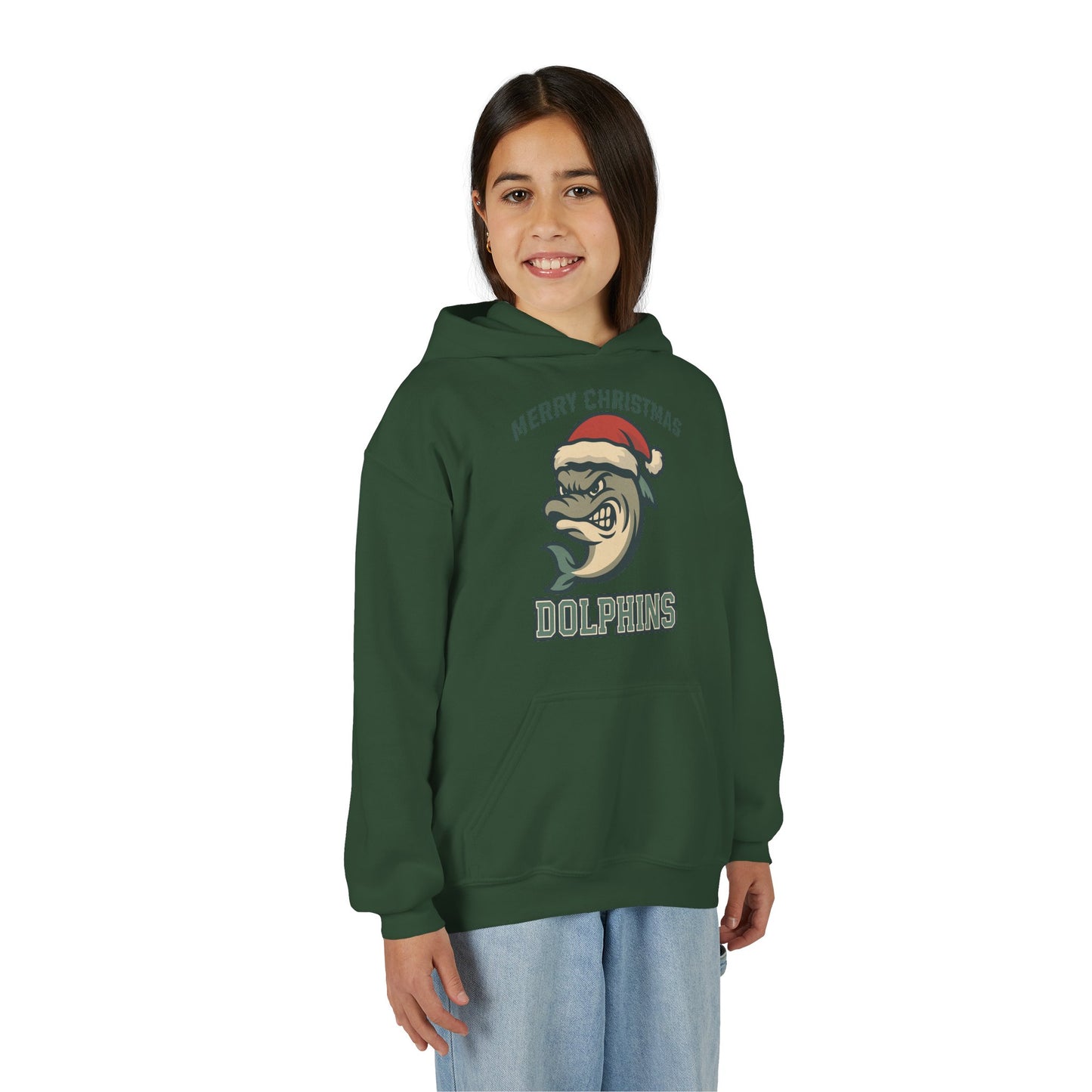 Merry Christmas Dolphins Hoodie - Gildan