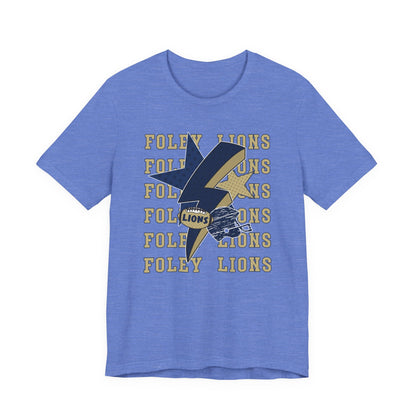 Lions Football, Stars, Lightning Graphic Tee - Bella Canvas