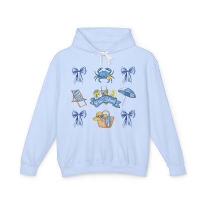 Adult Coquette Beach Day Lightweight Hooded Sweatshirt - Comfort Colors