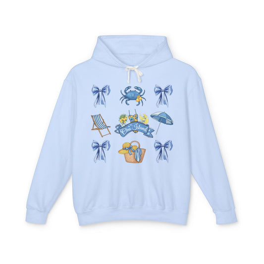Adult Coquette Beach Day Lightweight Hooded Sweatshirt - Comfort Colors