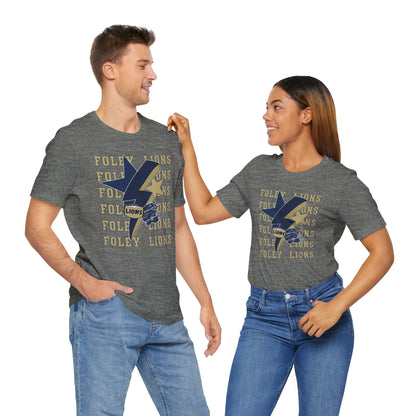 Lions Football, Stars, Lightning Graphic Tee - Bella Canvas