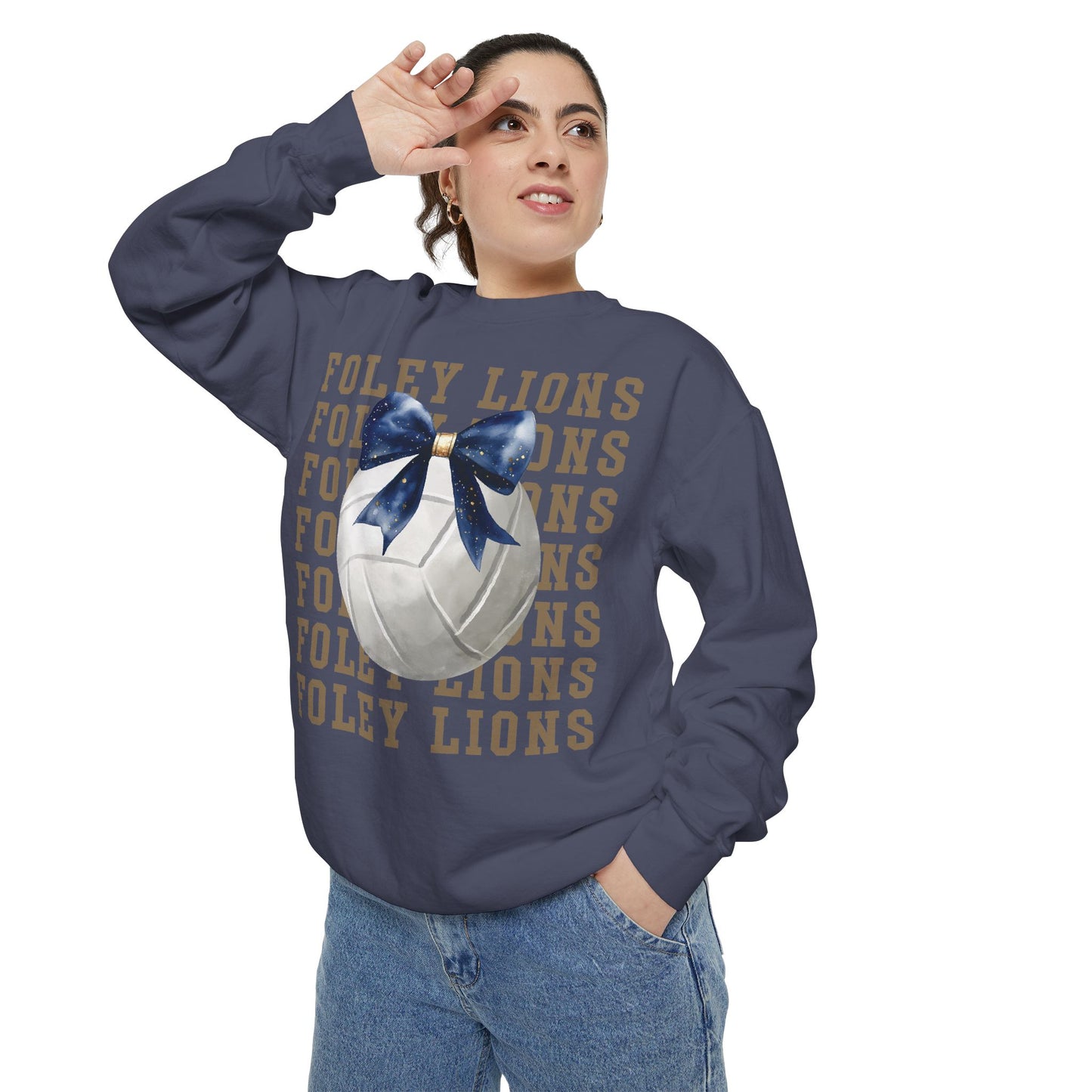 Foley Lions Volleyball Coquette Sweatshirt - Comfort Colors