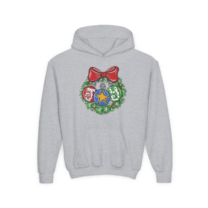 Joy Wreath Youth Hoodie - Gildan